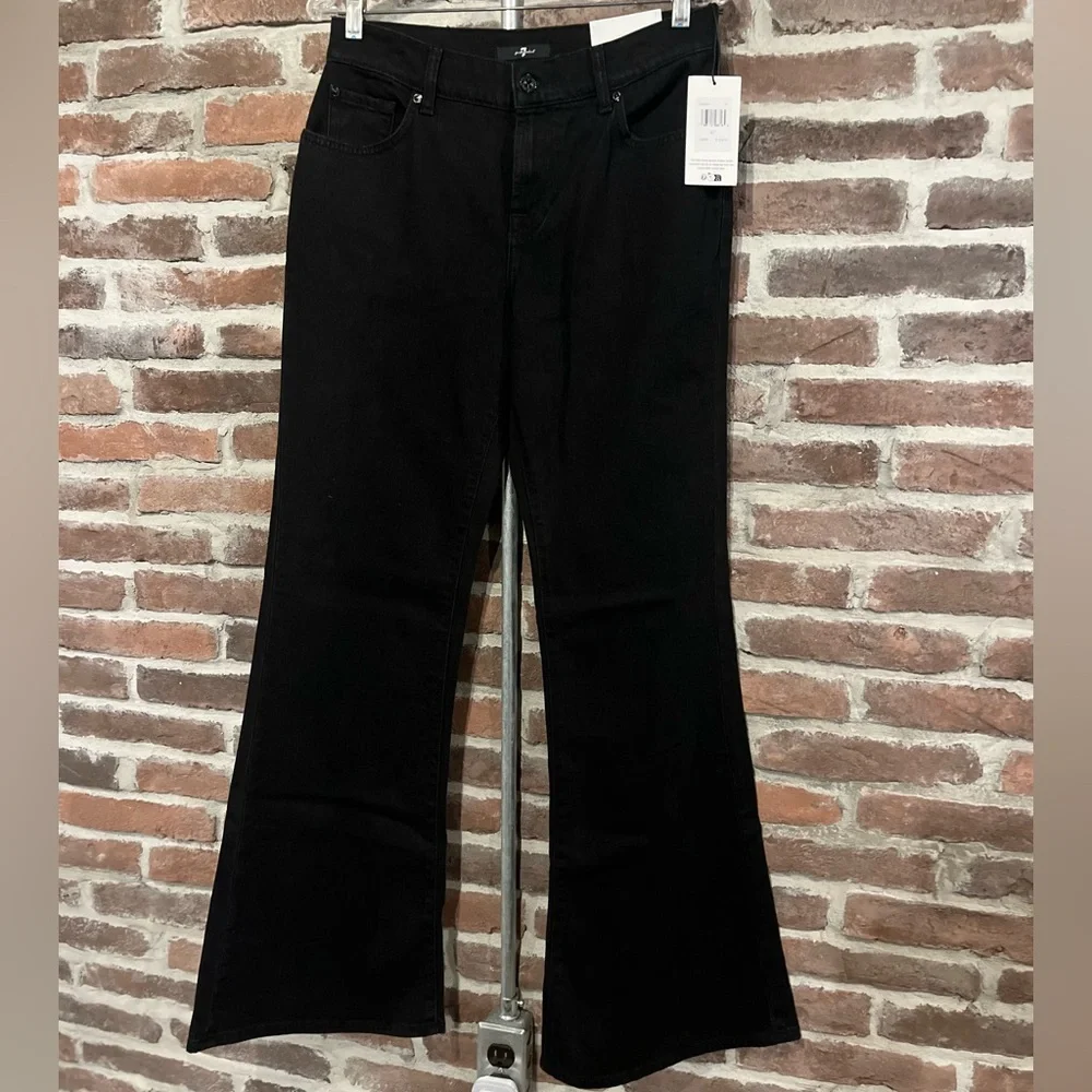 NWT 7 For All Mankind Black Flare Jeans